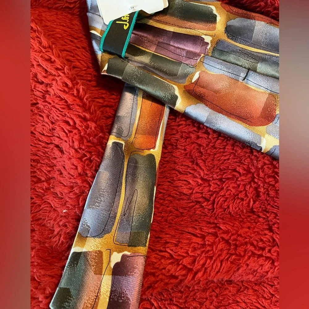 NWT JGarcia Man Wired Crossroads Collection 35 Tie Multi color All Silk Abstract